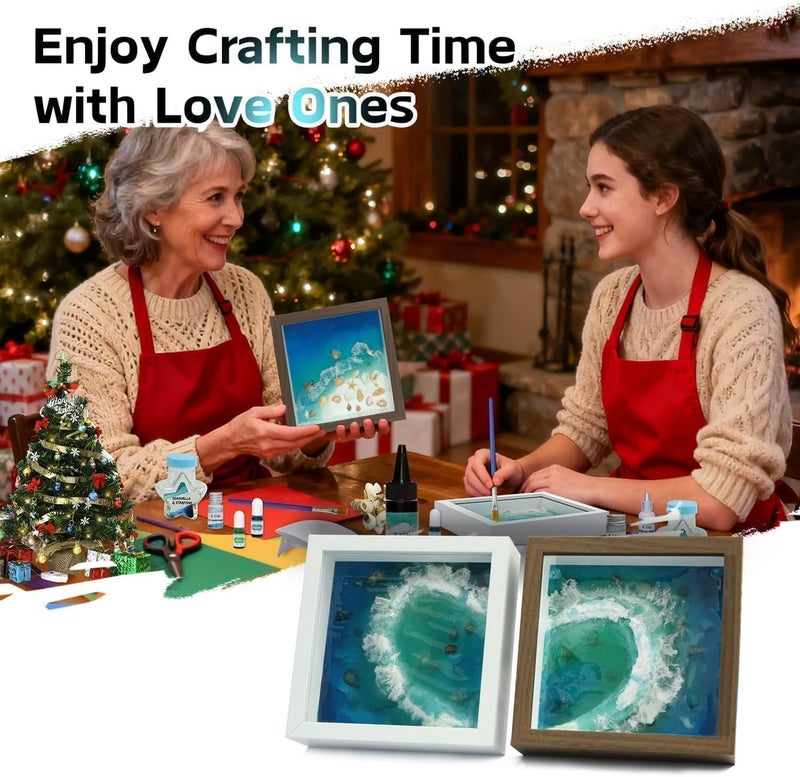 iland Craft Kits for Adults Teen Girls UV Resin Kit for Beginners Sea Arts and Crafts Set Beach Crafting Project DIY Costal Decor Crafty Gifts for Teens 14-16 -18 Making Romantic Gift for Women Wife - Image 4